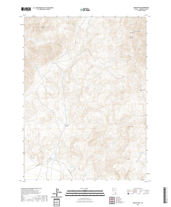 Bishop Peak, NV — USGS 7.5-minute topo (2021)