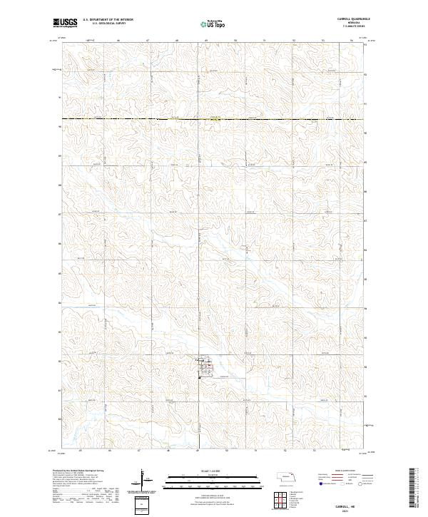 Carroll, NE — USGS 7.5-minute topo (2021)