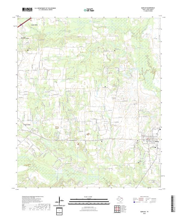 Quinlan, TX — USGS 7.5-minute topo (2022)