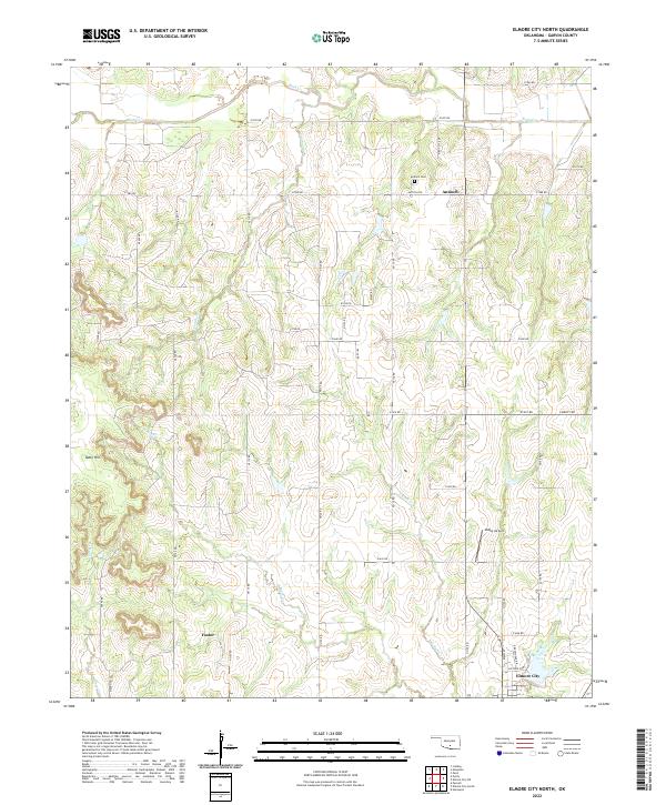 Elmore City North, OK — USGS 7.5-minute topo (2022)