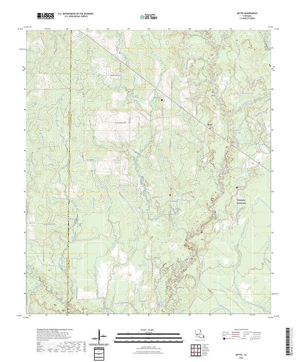 Mittie, LA — USGS 7.5-minute topo (2024)