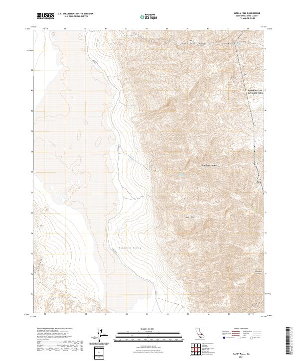 Manly Fall, CA — USGS 7.5-minute topo (2021)