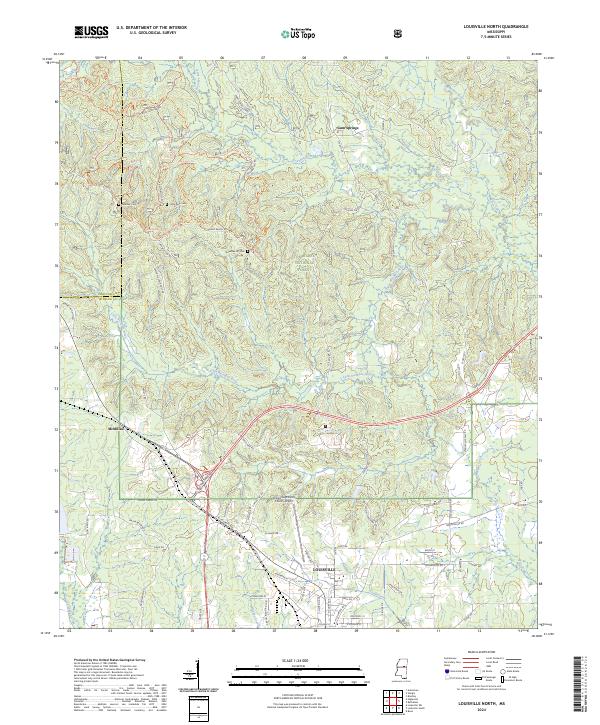 Louisville North, MS — USGS 7.5-minute topo (2024)