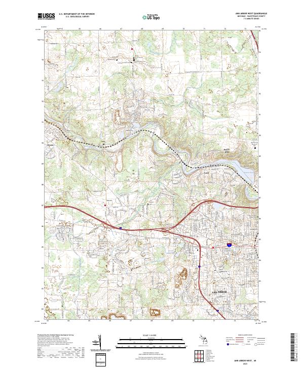Ann Arbor West, MI — USGS 7.5-minute topo (2023)