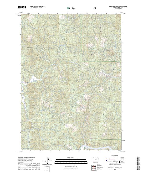 Brushy Bald Mountain, OR — USGS 7.5-minute topo (2023)