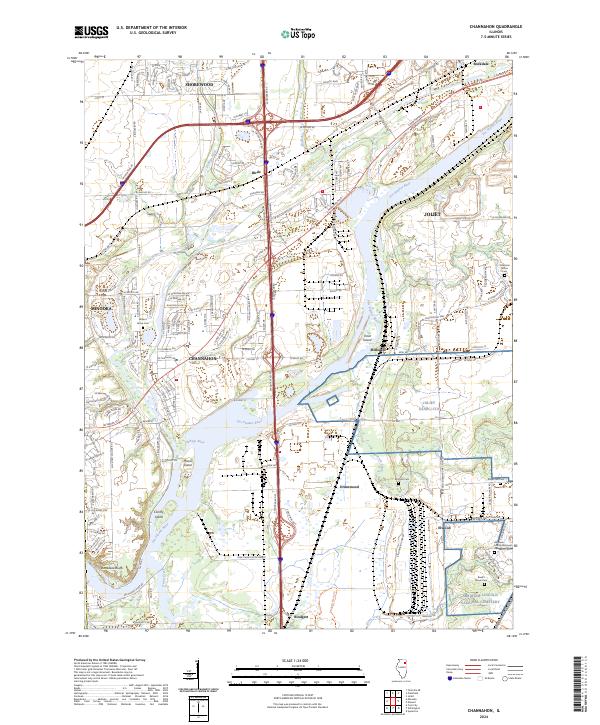 Channahon, IL — USGS 7.5-minute topo (2024)