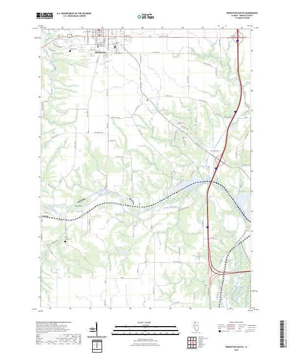 Princeton South, IL — USGS 7.5-minute topo (2024)