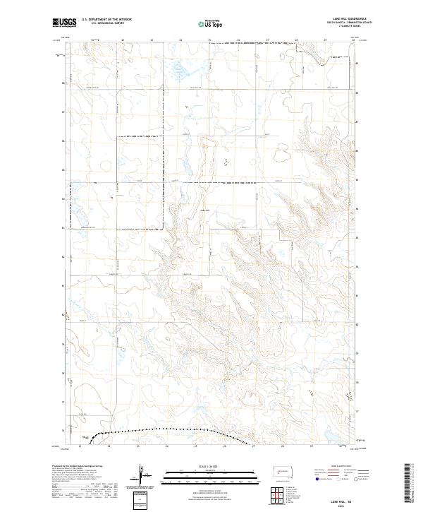 Lake Hill, SD — USGS 7.5-minute topo (2021)
