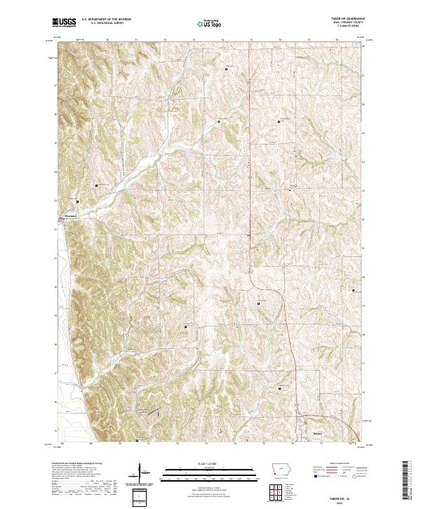 Tabor SW, IA — USGS 7.5-minute topo (2022)