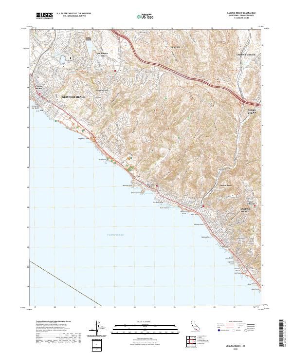 Laguna Beach, CA — USGS 7.5-minute topo (2022)