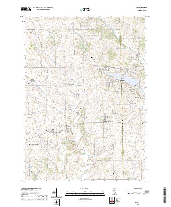 Davis, IL — USGS 7.5-minute topo (2024)