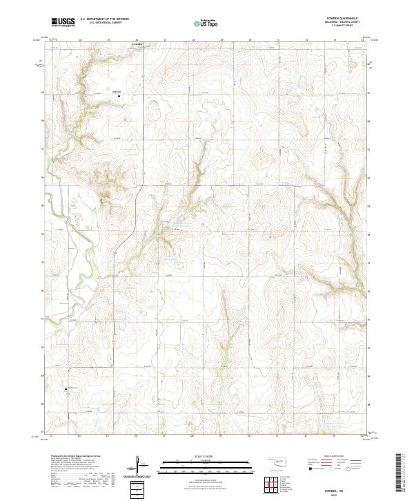 Cowden, OK — USGS 7.5-minute topo (2022)