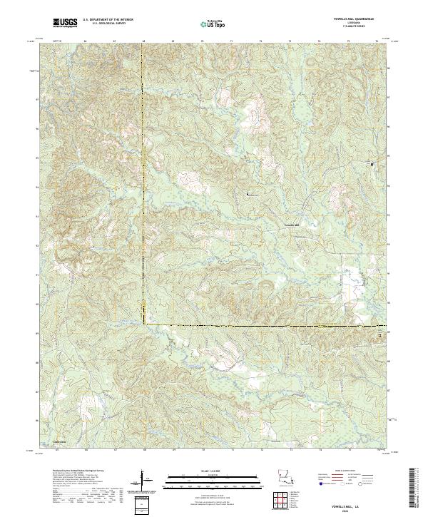 Vowells Mill, LA — USGS 7.5-minute topo (2024)
