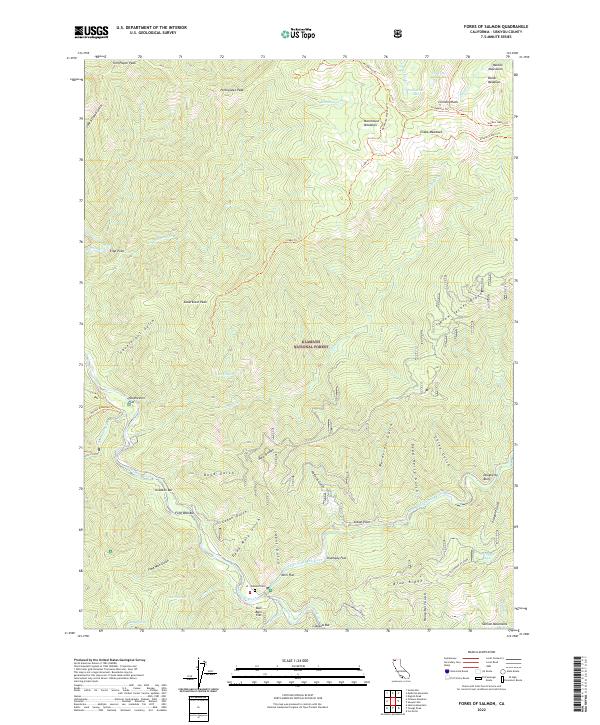 Forks of Salmon, CA — USGS 7.5-minute topo (2022)