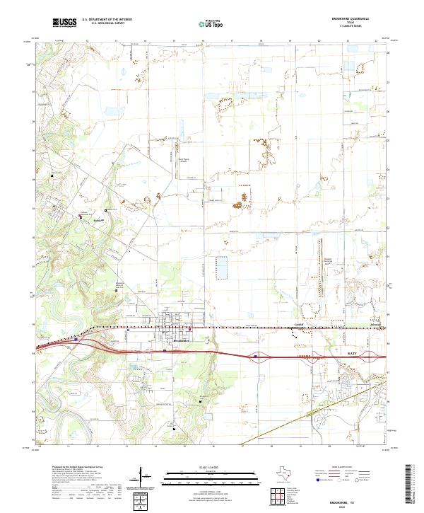 Brookshire, TX — USGS 7.5-minute topo (2022)