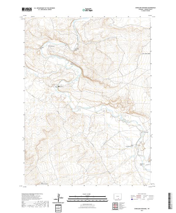 Overland Crossing, WY — USGS 7.5-minute topo (2021)