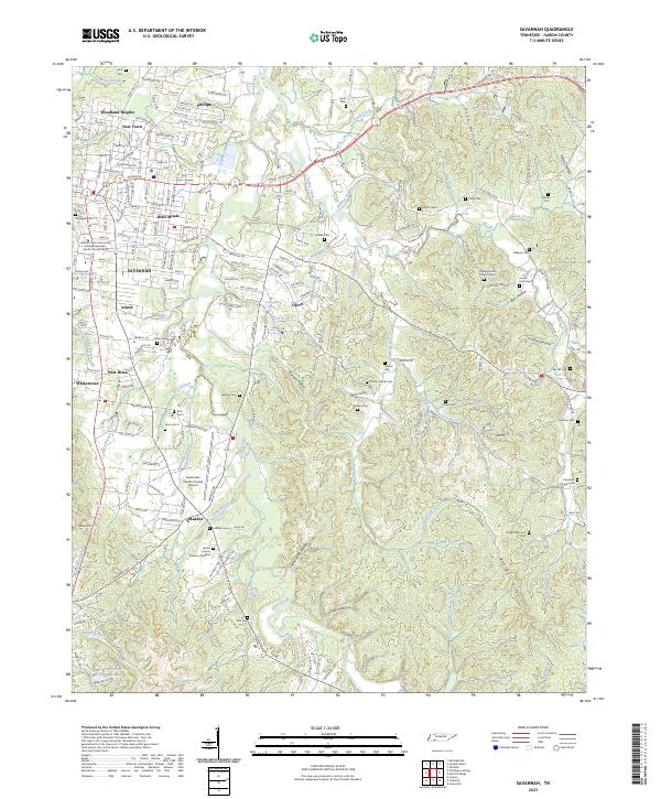 Savannah, TN — USGS 7.5-minute topo (2023)
