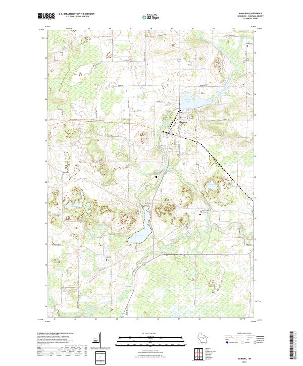 Manawa, WI — USGS 7.5-minute topo (2022)