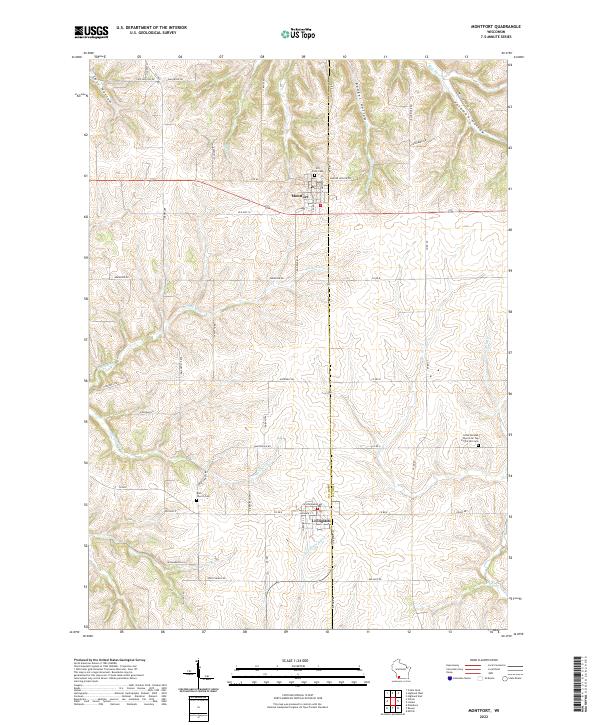 Montfort, WI — USGS 7.5-minute topo (2022)