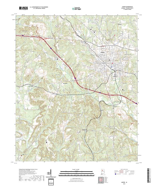 Jasper, AL — USGS 7.5-minute topo (2024)