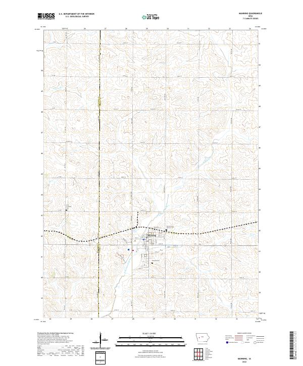 Manning, IA — USGS 7.5-minute topo (2022)