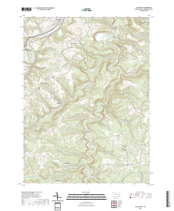 Glen Richey, PA — USGS 7.5-minute topo (2023)