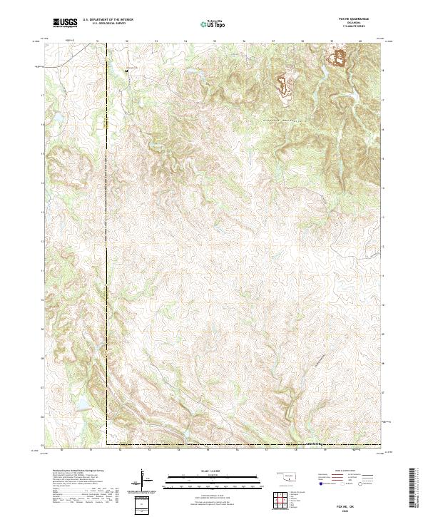 Fox NE, OK — USGS 7.5-minute topo (2022)