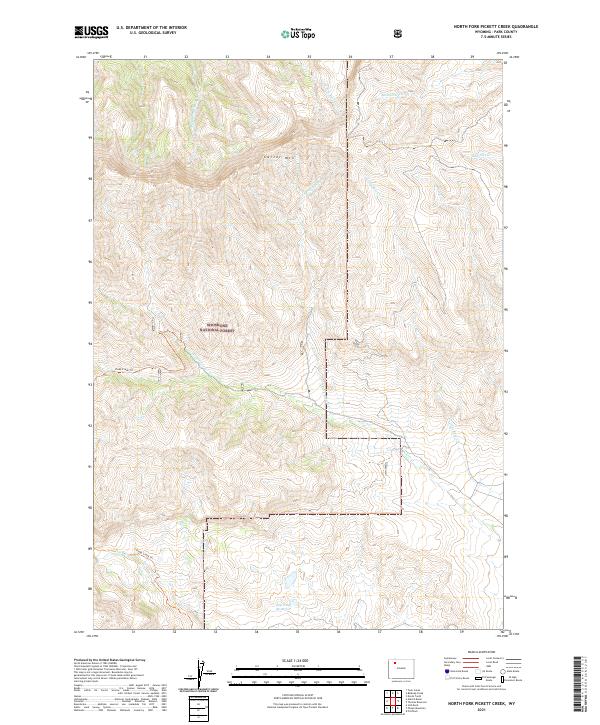 North Fork Pickett Creek, WY — USGS 7.5-minute topo (2021)