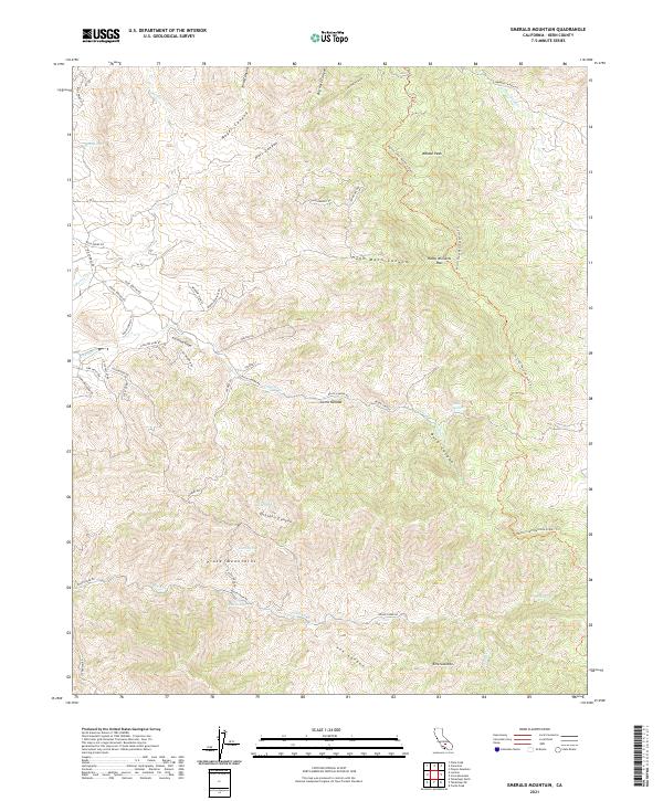 Emerald Mountain, CA — USGS 7.5-minute topo (2021)
