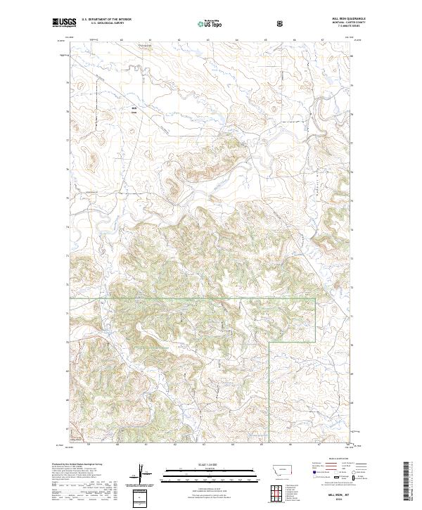 Mill Iron, MT — USGS 7.5-minute topo (2024)