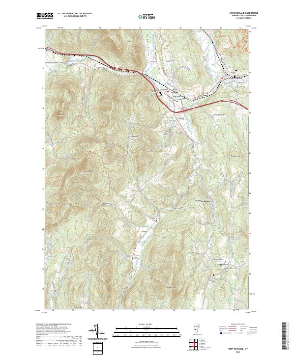 West Rutland, VT — USGS 7.5-minute topo (2024)