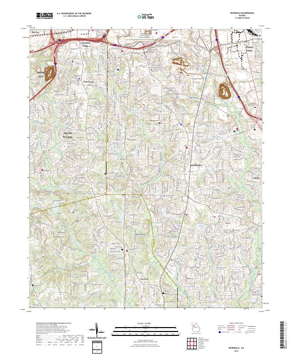 Riverdale, GA — USGS 7.5-minute topo (2024)