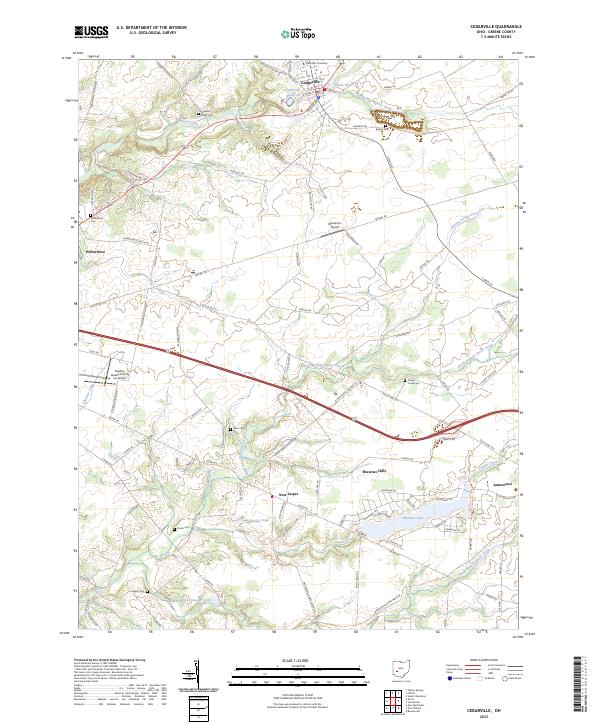 Cedarville, OH — USGS 7.5-minute topo (2023)