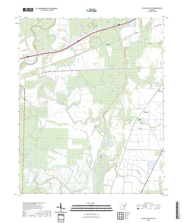 De Valls Bluff SE, AR — USGS 7.5-minute topo (2024)