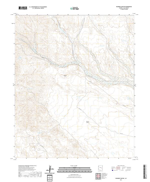Dourine Canyon, AZ — USGS 7.5-minute topo (2021)