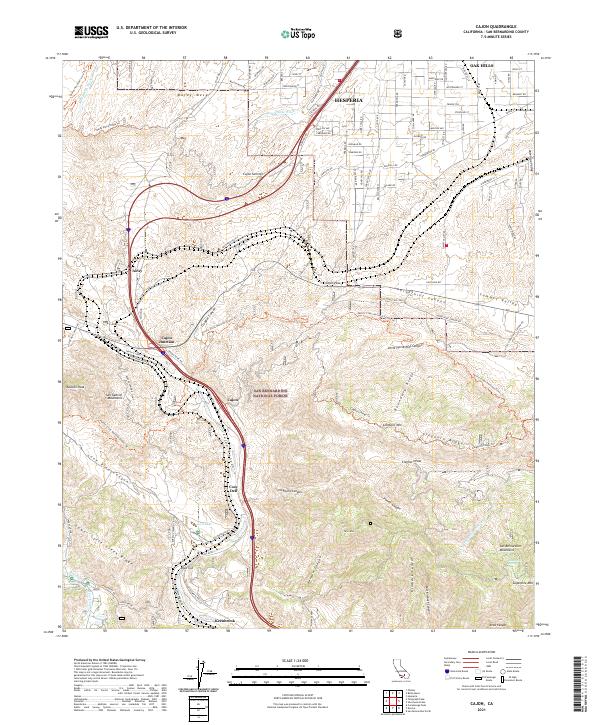 Cajon, CA — USGS 7.5-minute topo (2021)