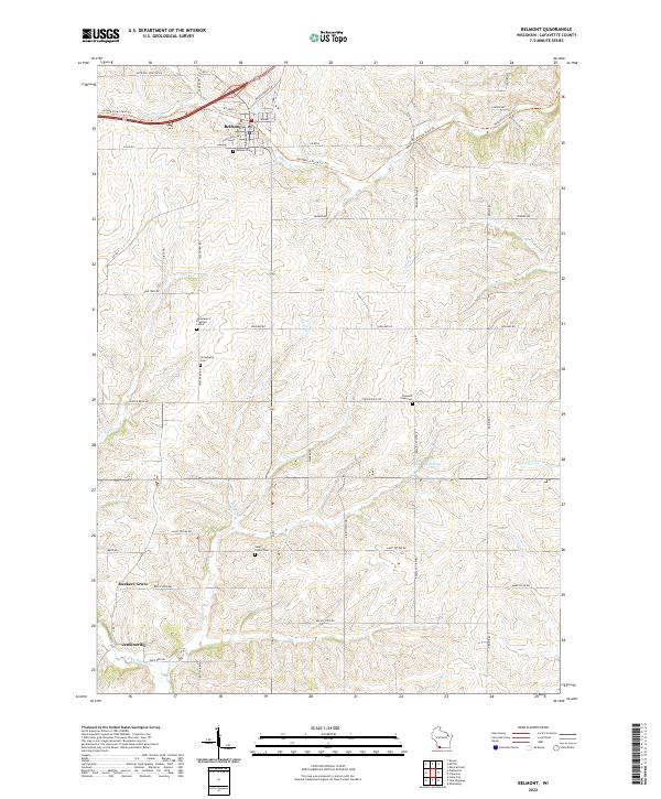 Belmont, WI — USGS 7.5-minute topo (2022)