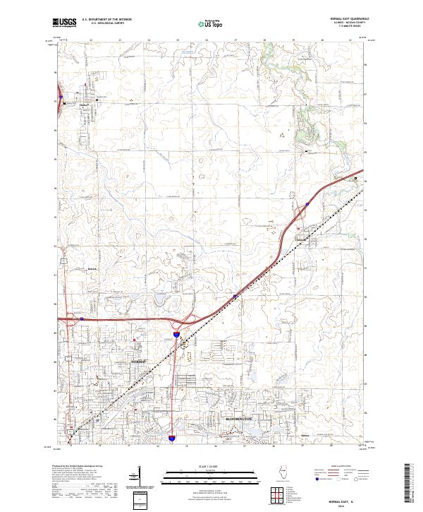 Normal East, IL — USGS 7.5-minute topo (2024)