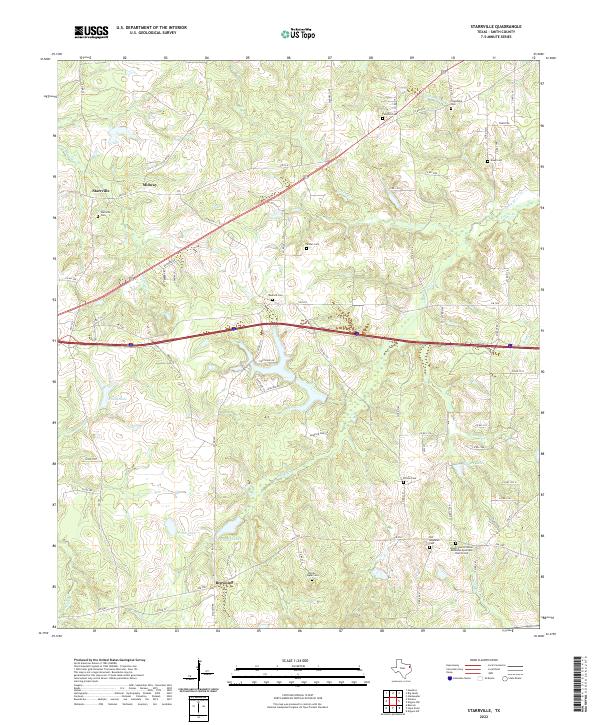 Starrville, TX — USGS 7.5-minute topo (2022)