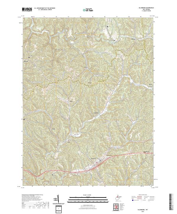 Ellenboro, WV — USGS 7.5-minute topo (2023)