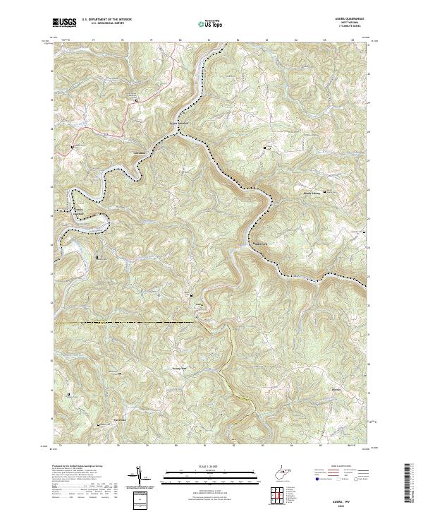 Audra, WV — USGS 7.5-minute topo (2023)