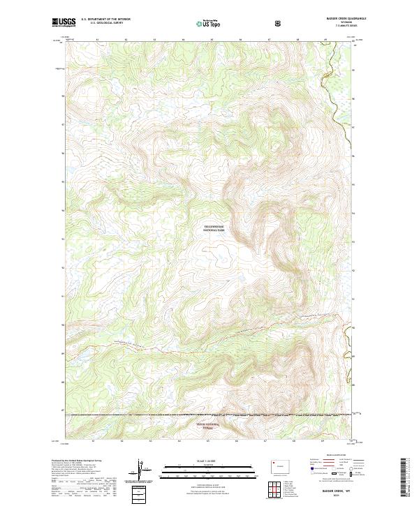 Badger Creek, WY — USGS 7.5-minute topo (2021)