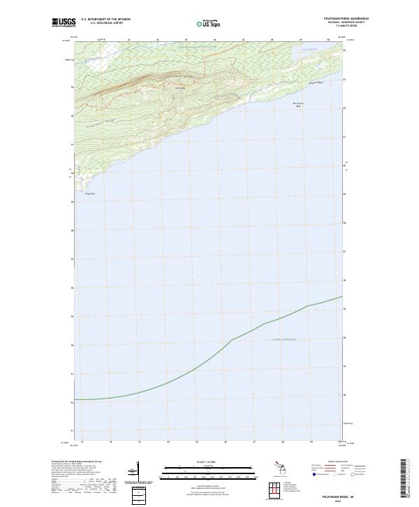Feldtmann Ridge, MI — USGS 7.5-minute topo (2023)