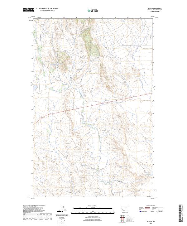 Hays SE, MT — USGS 7.5-minute topo (2024)