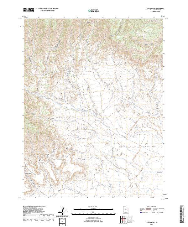 Calf Canyon, UT — USGS 7.5-minute topo (2023)
