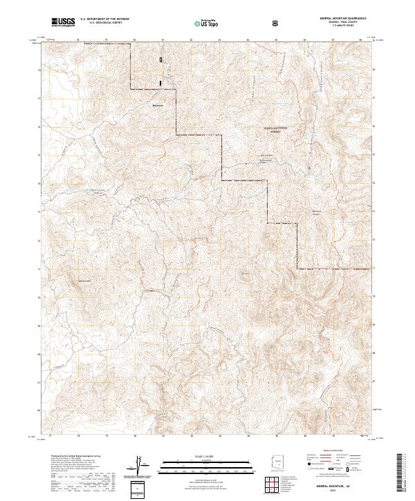 Mineral Mountain, AZ — USGS 7.5-minute topo (2021)