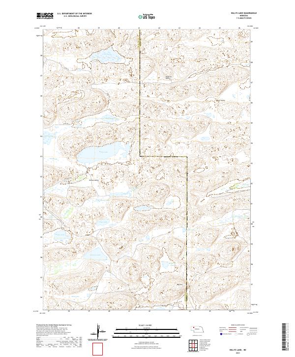 Billys Lake, NE — USGS 7.5-minute topo (2021)