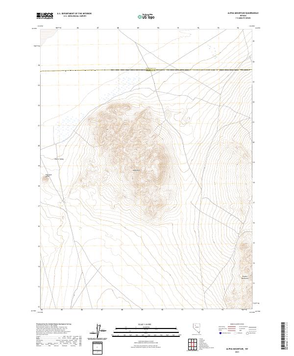 Alpha Mountain, NV — USGS 7.5-minute topo (2021)