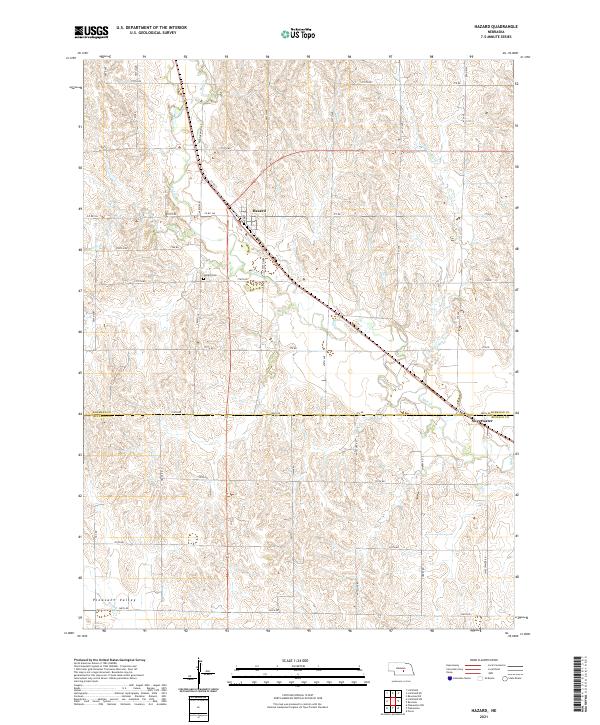 Hazard, NE — USGS 7.5-minute topo (2021)