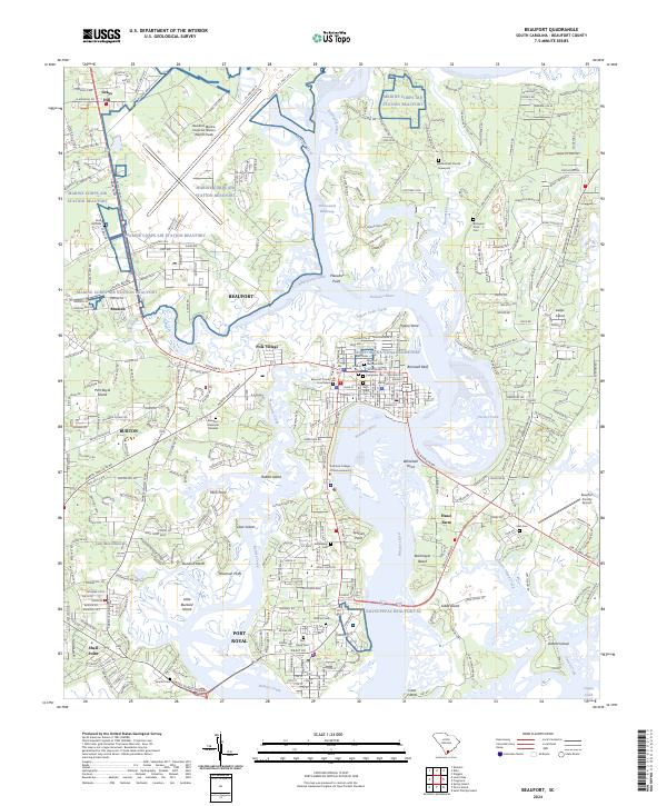Beaufort, SC — USGS 7.5-minute topo (2024)